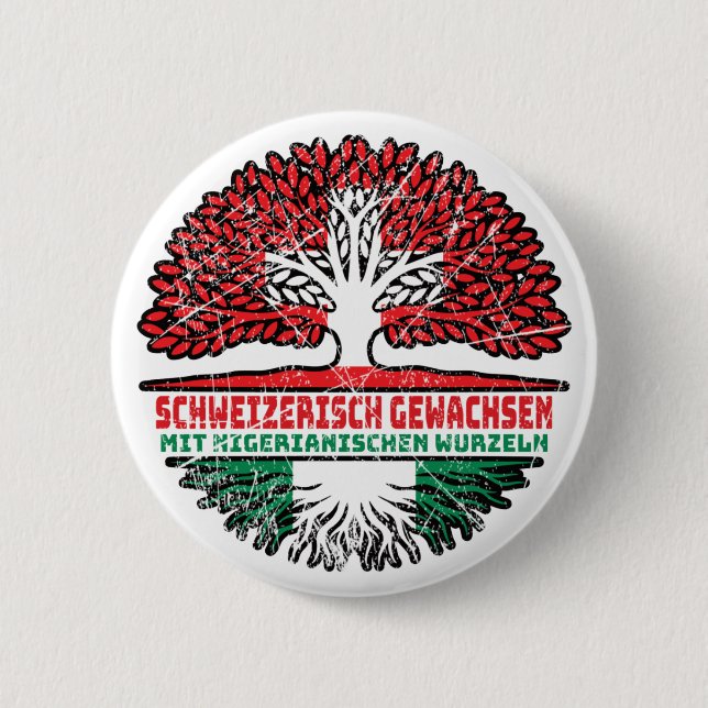 Nigeria Nigerianisch Schweizer Schweiz Baum Wurzel Button (Vorderseite)