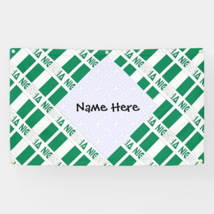 Nigeria Nigerianische Flagge Kachel Schwarz Person Banner