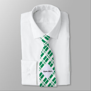 Nigeria Nigerianische Flagge Kacheln Grün Personal Krawatte