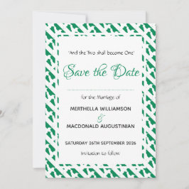 NIGERIA Patriotic Custom Scripting Naija Wedding Save The Date