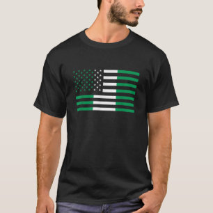 Nigeria Roots America USA Flag African Pr T-Shirt