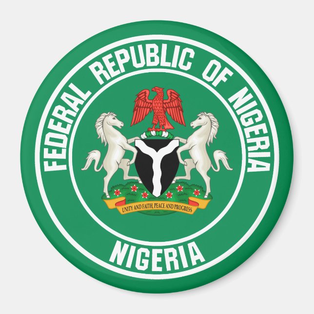 Nigeria Round Emblem Magnet (Vorne)