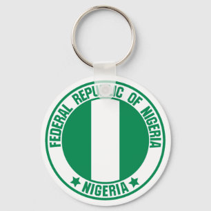 Nigeria Round Emblem Schlüsselanhänger