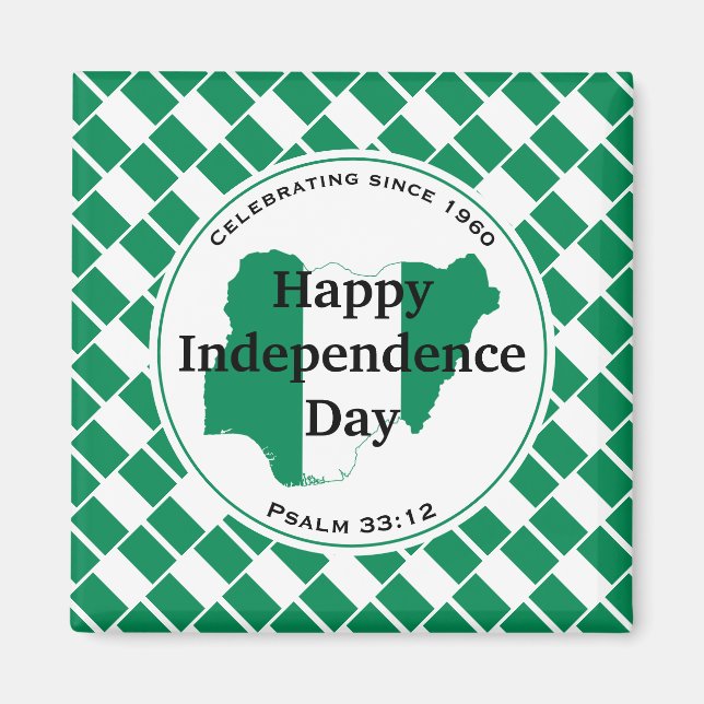 NIGERIA UNABHÄNGIGKEIT nigerianische Flaggenschrif Magnet (Vorne)