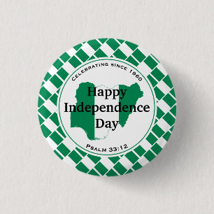 NIGERIA UNABHÄNGIGKEIT Stilvolle nigerianische Fla Button