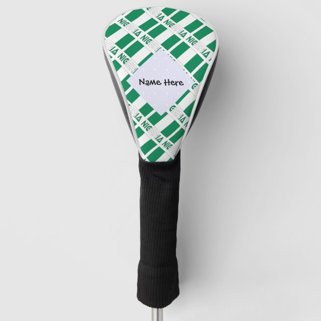 Nigeria und Nigeria - Personalisiert geteerte Flag Golf Headcover (Vorderseite)