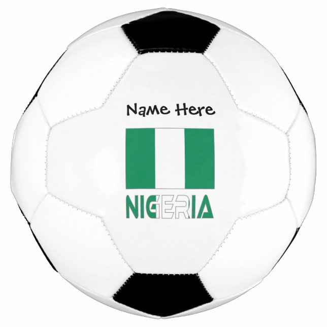 Nigeria und nigerianische Flagge mit Ihrem Namen S Fußball (Vorderseite)