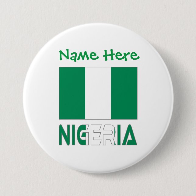 Nigeria und Nigerias fahnen grüne Personalisierung Button (Vorderseite)