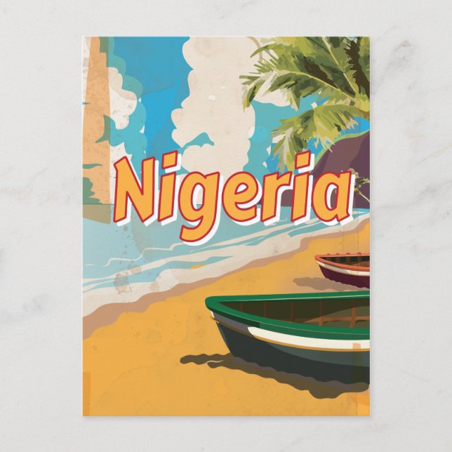 Nigeria Vintages Urlaubspenster Postkarte (Vorderseite)