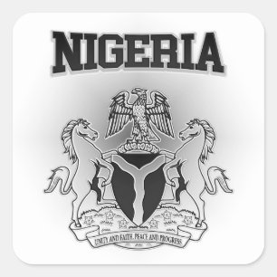 Nigeria-Wappen Quadratischer Aufkleber