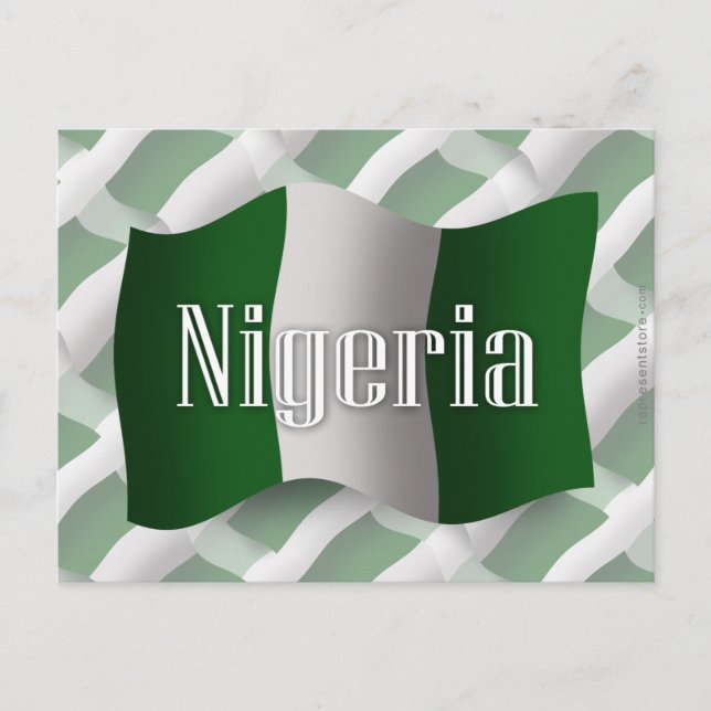 Nigeria Waving Flag Postkarte (Vorderseite)