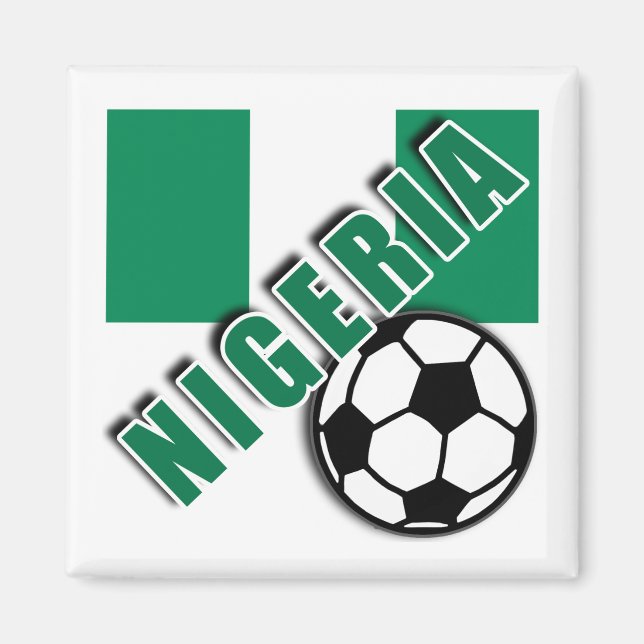 NIGERIA World Soccer Fan Tshirts Magnet (Vorne)