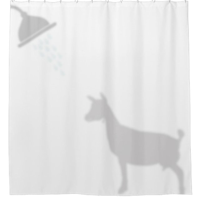 Nigerian Dwarf Dairy Goat Silhouette Shadow Buddie Duschvorhang (Vorderseite)