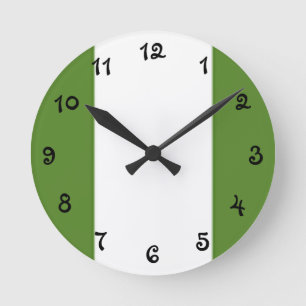 Nigerian Flag Runde Wanduhr