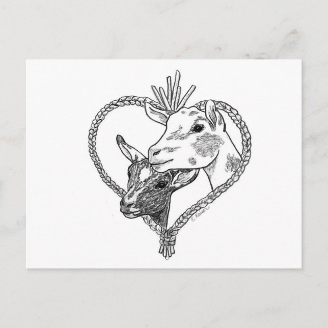 Nigerian Head in Heart Postkarte (Vorderseite)