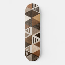Nigerian patterns on a triangles background skateboard
