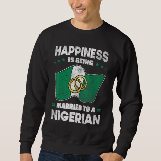 Nigerian Wedding Nigeria Marriage Flag Married Sweatshirt (Vorderseite)