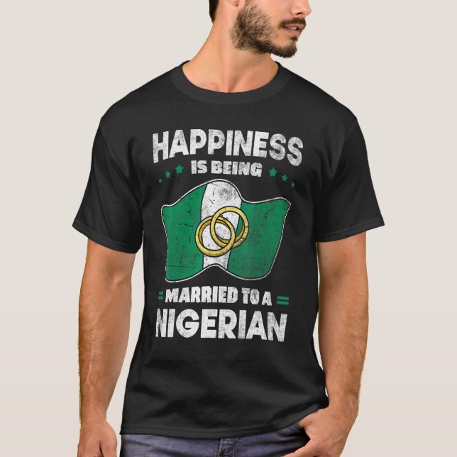 Nigerian Wedding Nigeria Marriage Flag Married T-Shirt (Vorderseite)