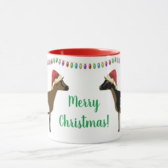 Nigerianer Zwarf Milchziegen Weihnachten Tasse (Zentrum)