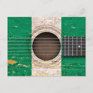 Nigerianische Flagge auf der alten akademischen Gi Postkarte