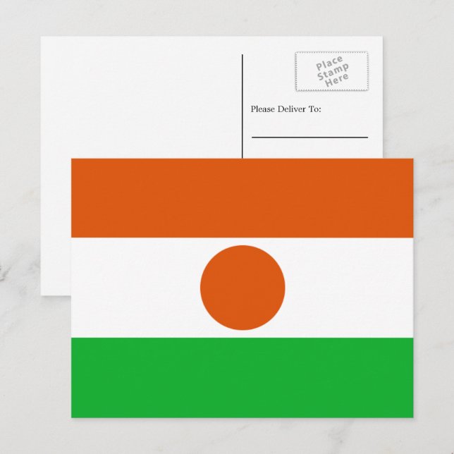Nigerianische Flagge, Flagge Niger Postkarte (Vorne/Hinten)