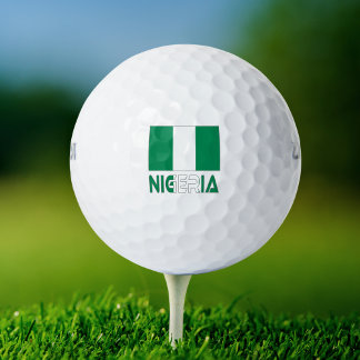 Nigerianische Flagge mit Nigeria in Farben Golfball