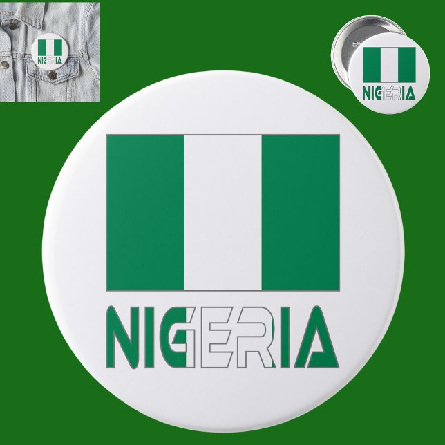 nigerianische Flagge und Nigeria Button (Von Creator hochgeladen)