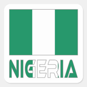 nigerianische Flagge und Nigeria Quadratischer Aufkleber