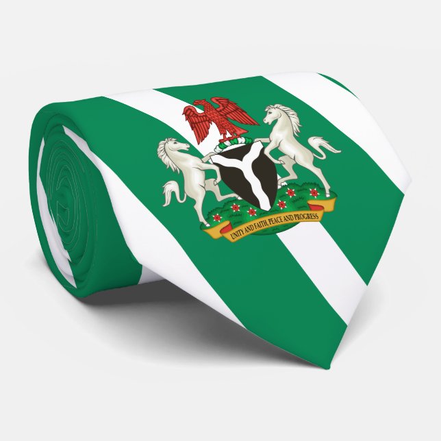 Nigerianische Flagge und Wappen, Flagge Nigerias Krawatte (Gerollt)