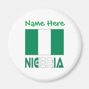 Nigerianische Flaggen-Grüne Personalisierung Magnet