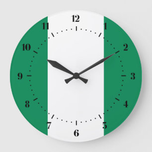 Nigerianische Flaggenuhren Große Wanduhr