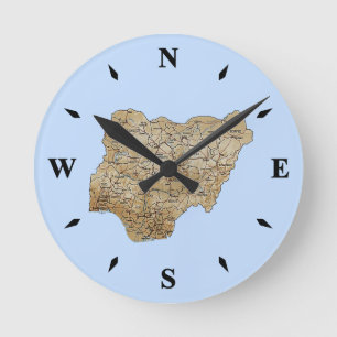 Nigerianische Kartenuhr Runde Wanduhr