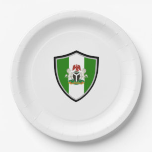 nigerianische Schild-Fahne-Wappenschild Pappteller