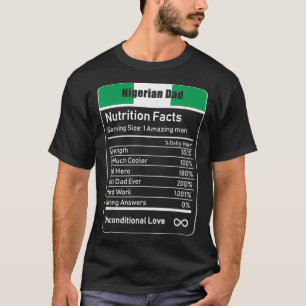 Nigerianische Vater Ernährung Fakten Fathers Day G T-Shirt