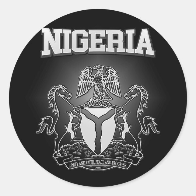 Nigerianische Wappen Runder Aufkleber (Vorderseite)