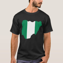 Nigerias Flagge auf der Karte T-Shirt