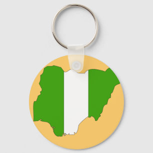 Nigerias Flaggenkarte Schlüsselanhänger