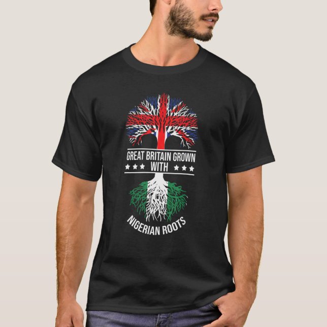 Nigerias Roots Immigrant Herkunft Großbritannien N T-Shirt (Vorderseite)