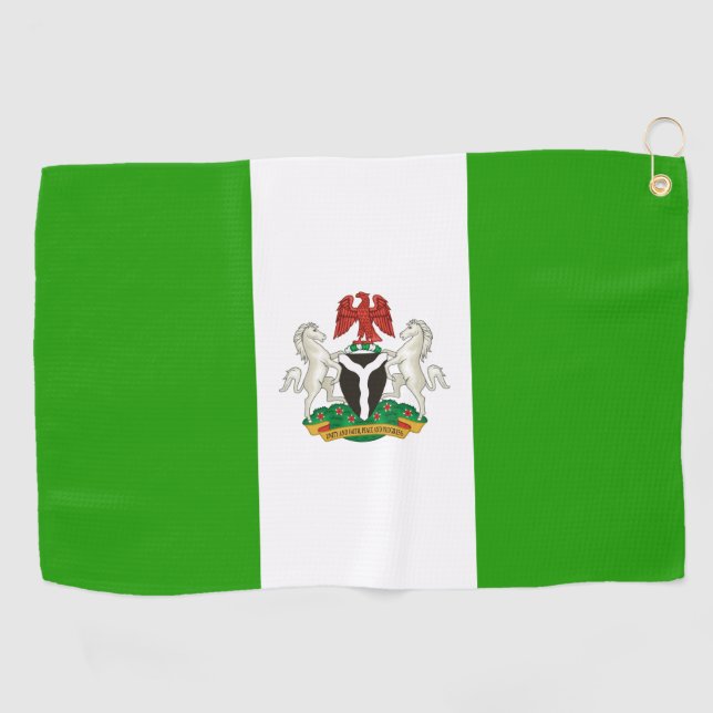 Nigerias Wappen  Golfhandtuch (Horizontal)