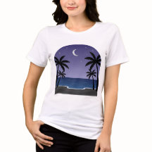 Night Beach – Mond über Wellen T-Shirt