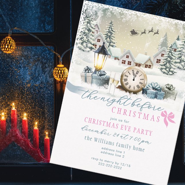 Night Before Christmas Festive Christmas Eve Party Einladung (Night Before Christmas Festive Christmas Eve Party Invitation)