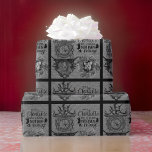 Night Before Christmas Geschenkpapier<br><div class="desc">"Nicht eine Kreatur reißt nicht einmal eine Maus." Nacht vor Weihnachten aus dem Gedicht Grau und Schwarz</div>