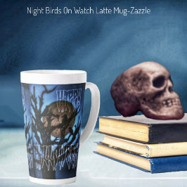 Night Birds on Watch Latte Tasse