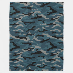Night Blue Camouflage Camouflage Fleecedecke