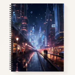 Night Cityscape Sci-Fi Notizbuch