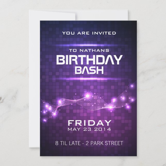 Night Club Style Anniversaire Invitation (Devant)