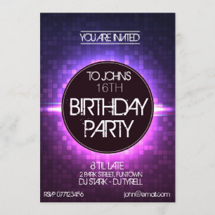 Night Club Style Anniversaire Invitation