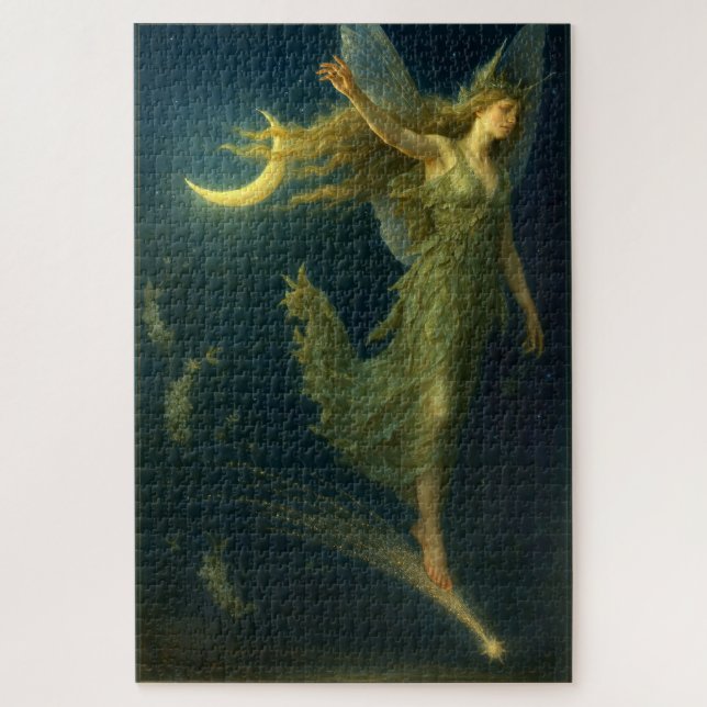 Night Fairy Riding On A Shooting Star Fantasy Art (Vertikal)