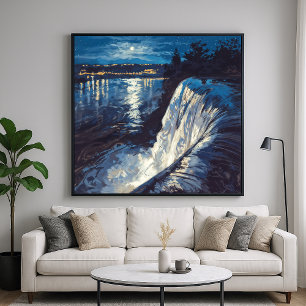 Night Falls - Malerischer Art Illustration Style Poster