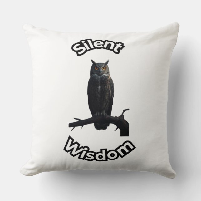  **Night Forest Owl – Realistic Nocturnal Owl Illu Kissen (Vorderseite)